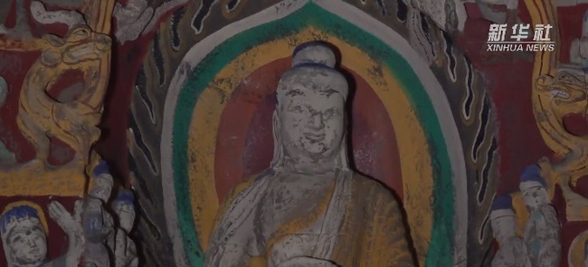 3D-Kopie der Grotte Nr.12<br>Screenshot von Xinhua