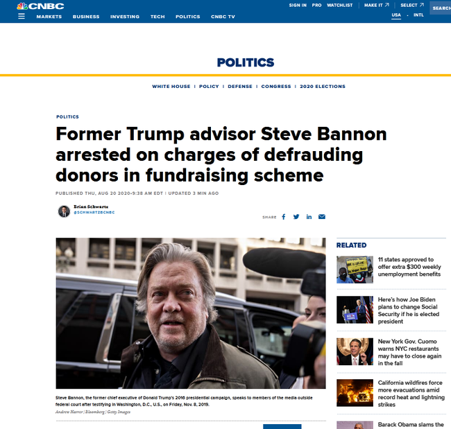 Screenshot von einem CNBC-Bericht