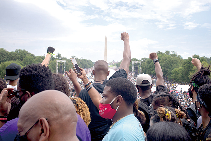 Am 28. August 2020 fand vor dem Lincoln-Denkmal in Washington ein Protest gegen Rassendiskriminierung und Polizeigewalt statt.<br>Foto: Alan / Xinhua