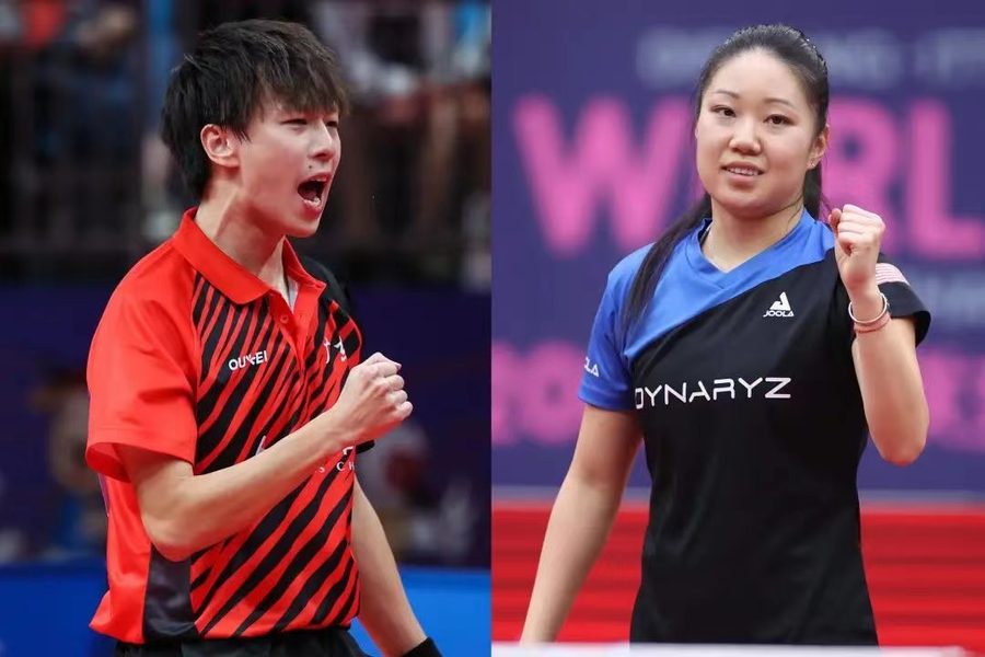 Lin Gaoyuan (L) und Lily Zhang (R)