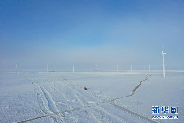 Peisaje de iarnă din Stepa Xilin Gol